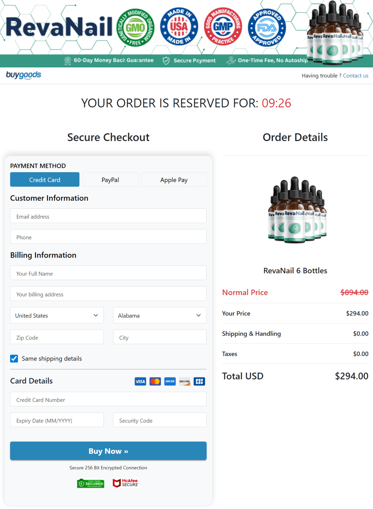 revanail secure checkout